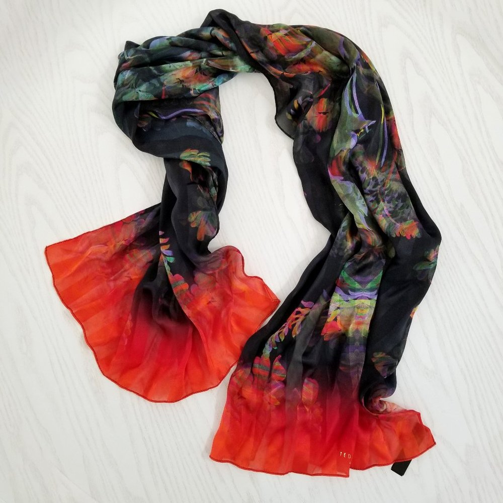Ted Baker | Iridescent Silk Floral Scarf